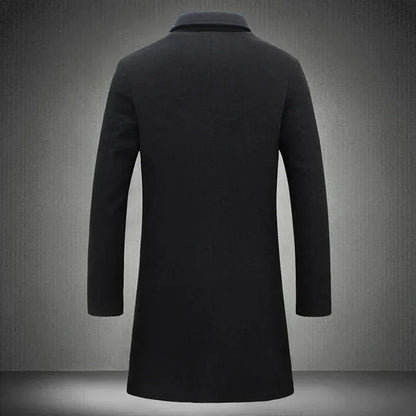 Heren Lange Overjas met Reverskraag | Slim Fit | Tijdloos & Chic