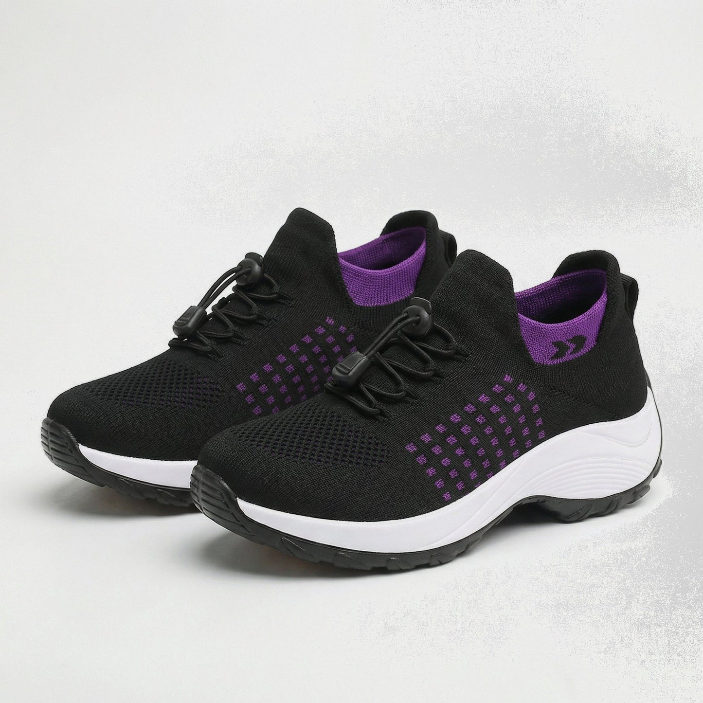 Ambulo orthopedische schoenen gebreide stof - lila/zwart