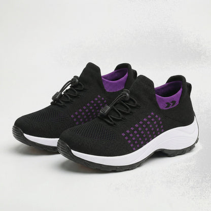 Ambulo orthopedische schoenen gebreide stof - lila/zwart