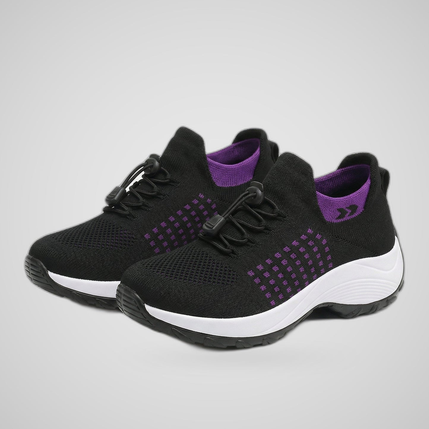 Ambulo orthopedische schoenen gebreide stof - lila/zwart