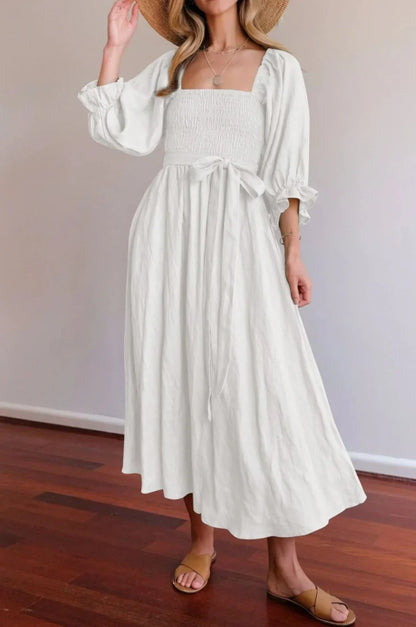Ophelia | Franse jurk met ruchesmouwen