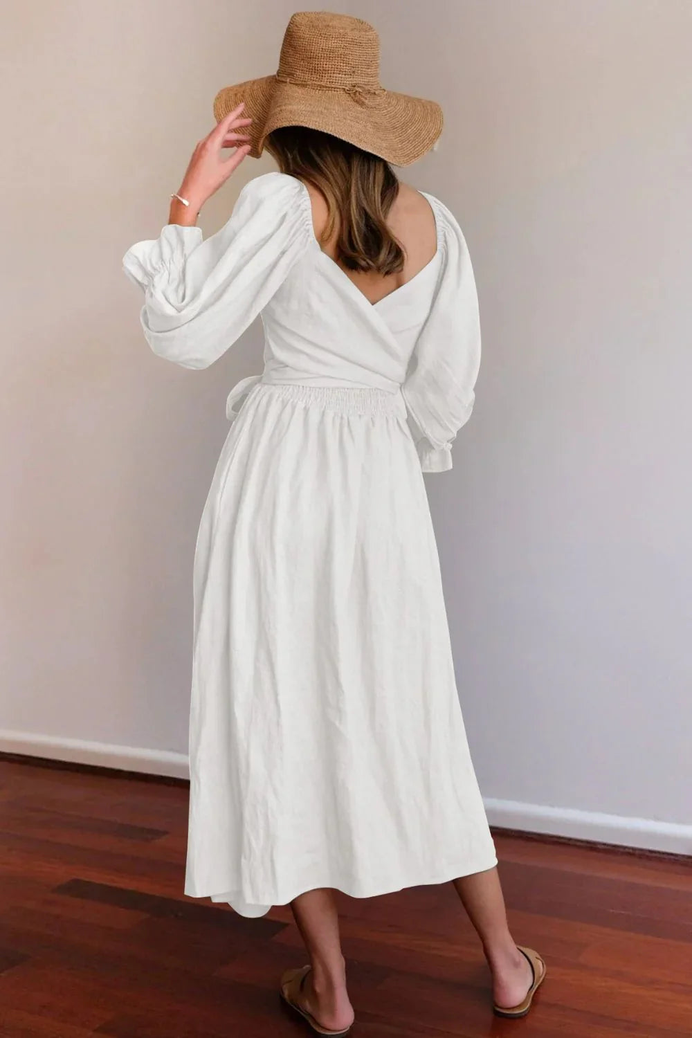 Ophelia | Franse jurk met ruchesmouwen