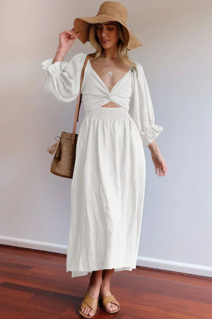 Ophelia | Franse jurk met ruchesmouwen