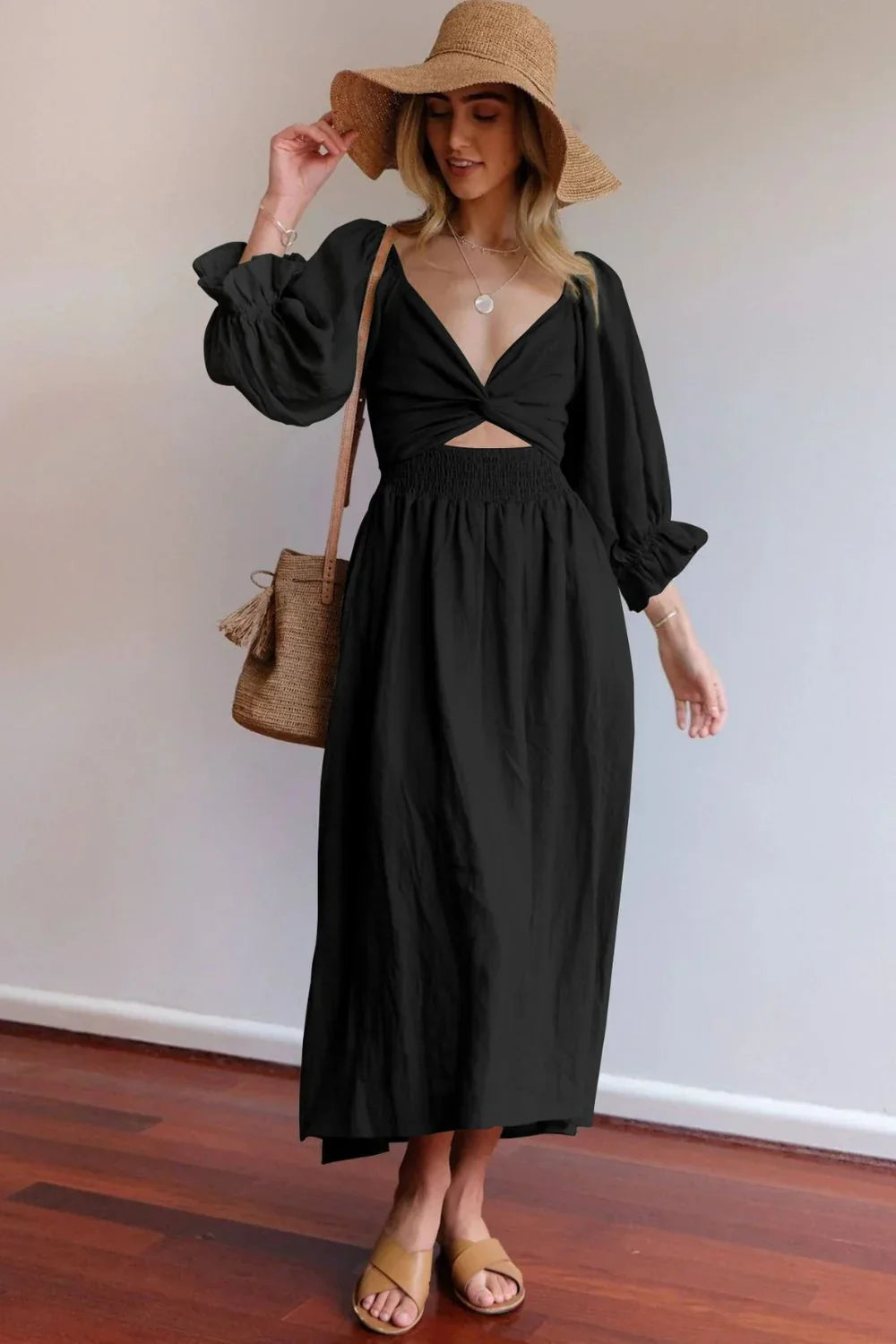 Ophelia | Franse jurk met ruchesmouwen
