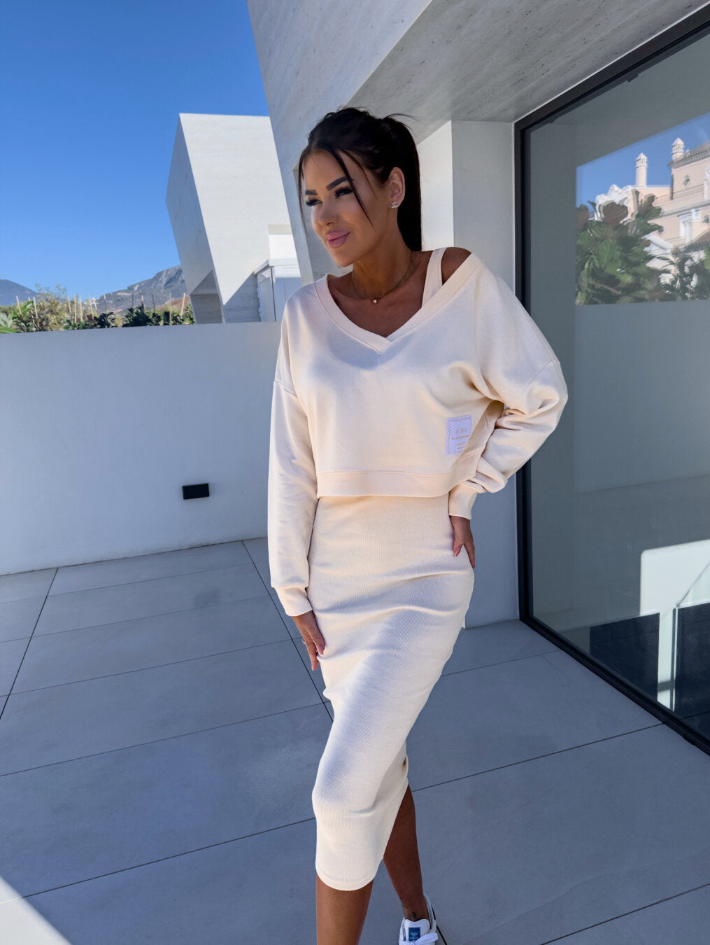 Hailey | Luxe Comfortabele Sweatshirt- en Jurkset