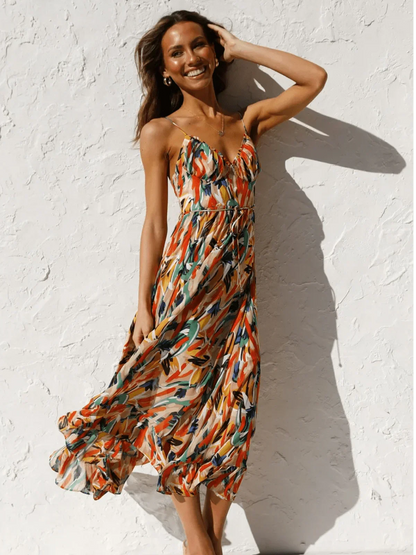 Chiara | Veelkleurige midi-jurk Chiara
