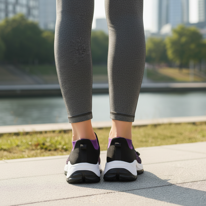 Ambulo orthopedische schoenen gebreide stof - lila/zwart