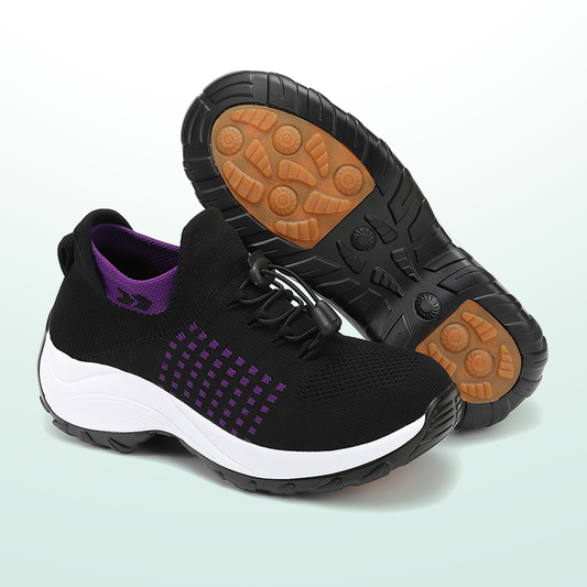 Ambulo orthopedische schoenen gebreide stof - lila/zwart