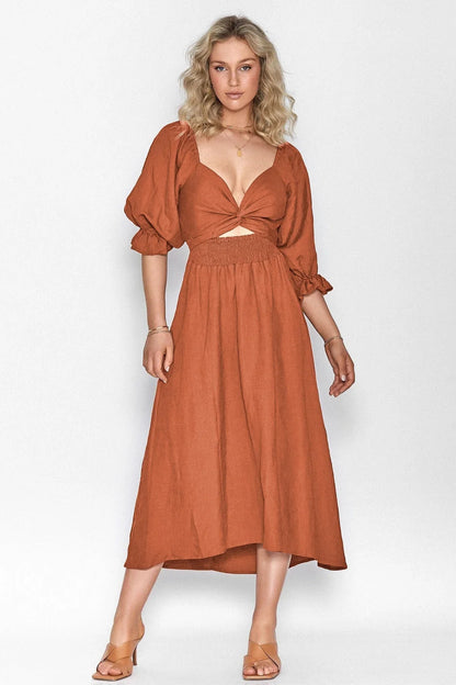Ophelia | Franse jurk met ruchesmouwen