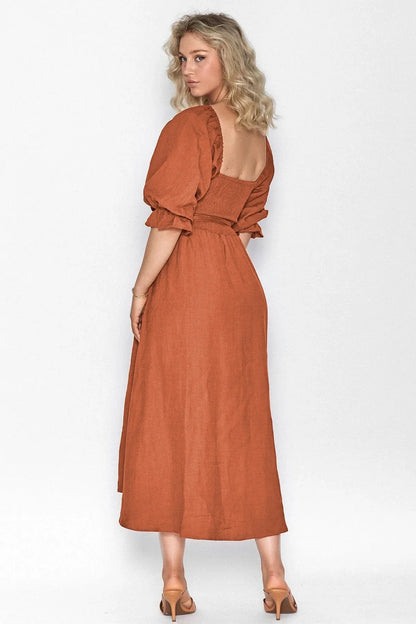 Ophelia | Franse jurk met ruchesmouwen