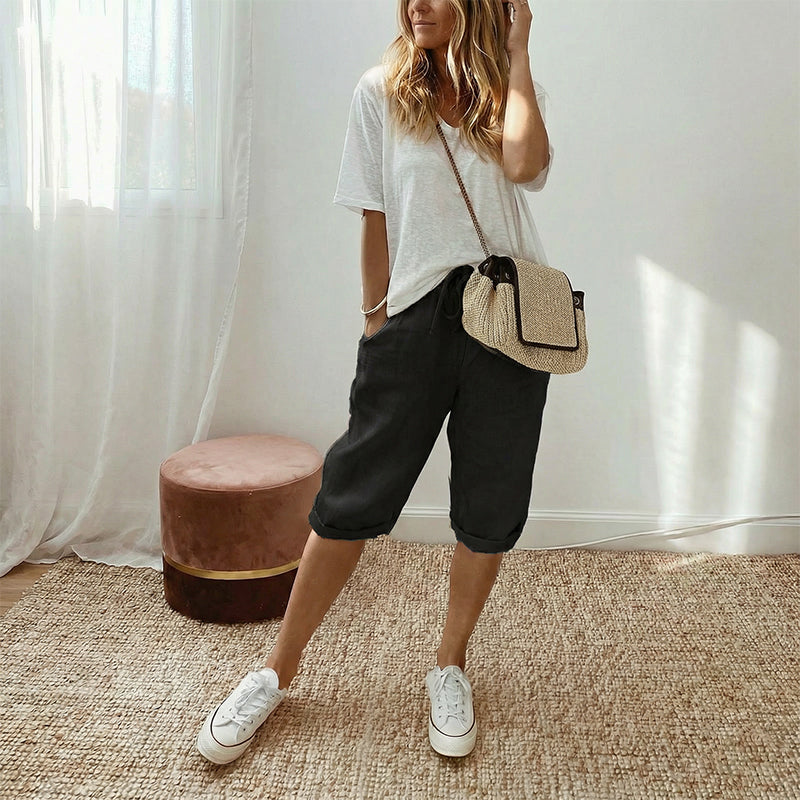 Lina™ Capri Broek – Casual Damesbroek met Comfortabele en Luchtige Pasvorm
