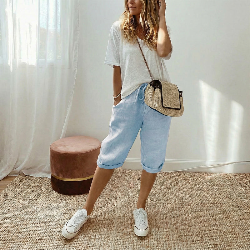 Lina™ Capri Broek – Casual Damesbroek met Comfortabele en Luchtige Pasvorm