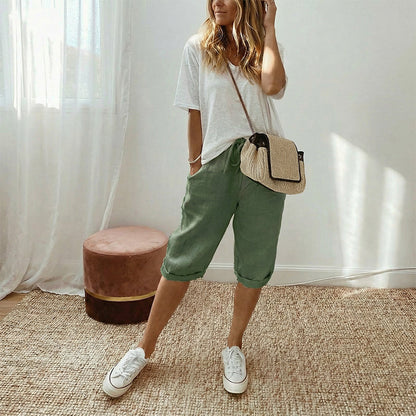 Lina™ Capri Broek – Casual Damesbroek met Comfortabele en Luchtige Pasvorm