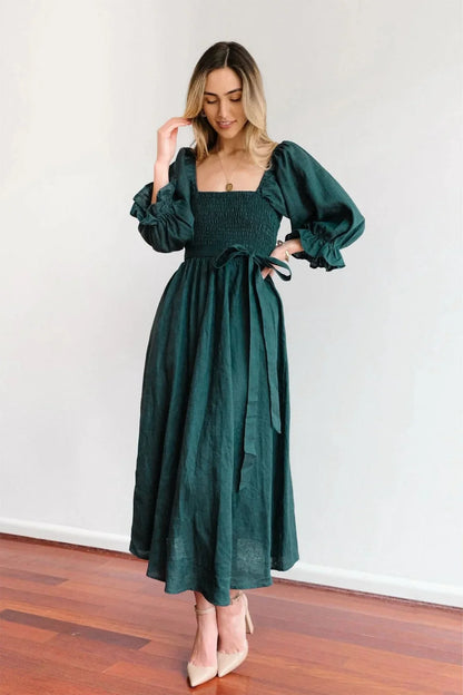 Ophelia | Franse jurk met ruchesmouwen