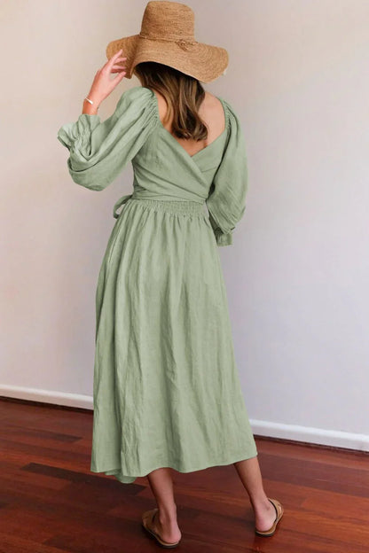 Ophelia | Franse jurk met ruchesmouwen